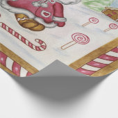 Gingerbread Boy Girl Christmas Gift Wrapping Paper Cadeaupapier (Hoek)