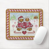 Gingerbread Boy Girl Christmas Mousepad Muismat (Met muis)