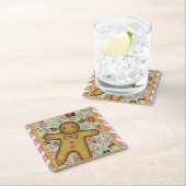 Gingerbread Boy Kerst Papier Onderzetters (Insitu)
