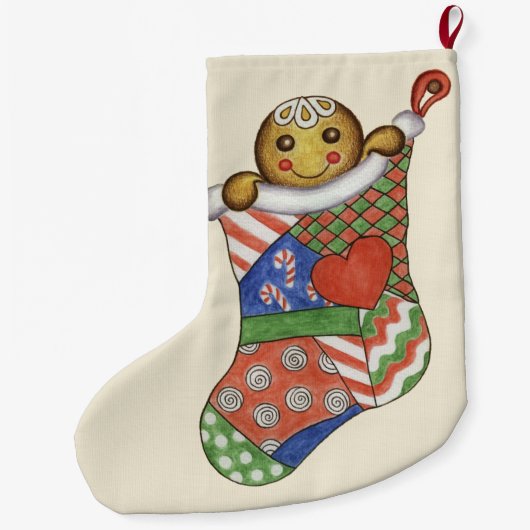 Gingerbread Boy Stocking Grote Kerstsok (Achterkant)