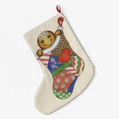 Gingerbread Boy Stocking Grote Kerstsok (Achterkant (Hangend))
