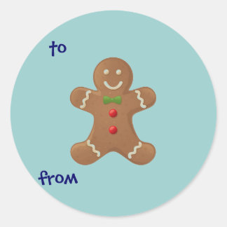 Gingerbread Boy-to/from Sticker