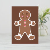 Gingerbread Boy Uitnodigingen (Staand voorkant)