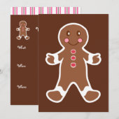 Gingerbread Boy Uitnodigingen (Voorkant / Achterkant)