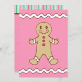 Gingerbread Boy Uitnodigingen (Voorkant / Achterkant)