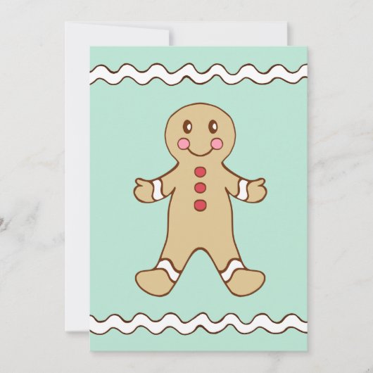 Gingerbread Boy Uitnodigingen (Voorkant)