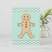 Gingerbread Boy Uitnodigingen (Staand voorkant)