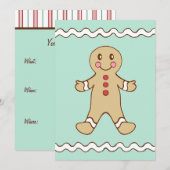 Gingerbread Boy Uitnodigingen (Voorkant / Achterkant)