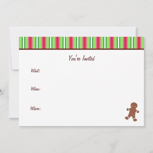 Gingerbread Boy Uitnodigingen (Achterkant)