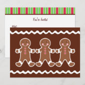 Gingerbread Boy Uitnodigingen (Voorkant / Achterkant)