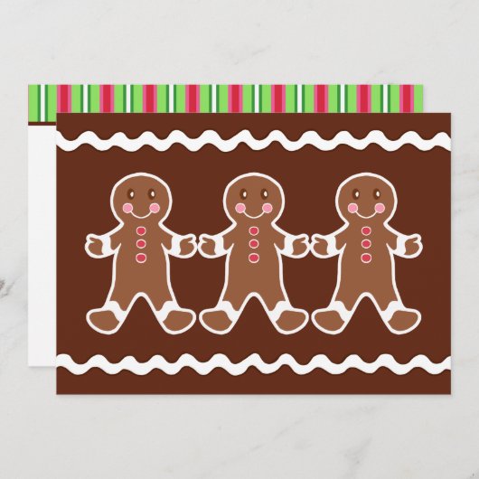 Gingerbread Boy Uitnodigingen (Voorkant / Achterkant)