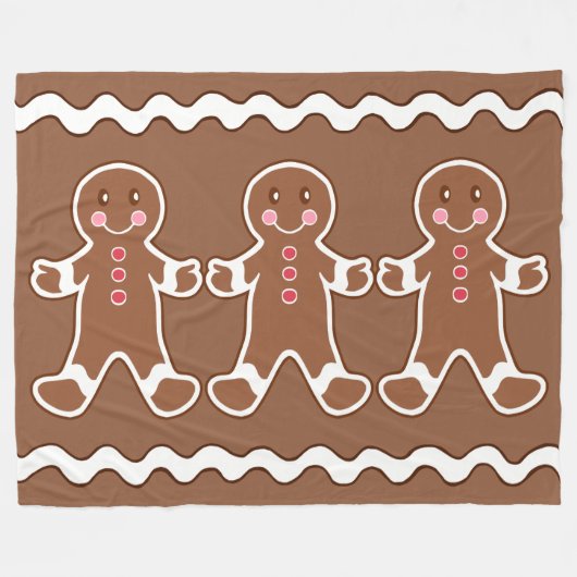 Gingerbread Boys Fleece Deken (Voorkant (Horizontaal))