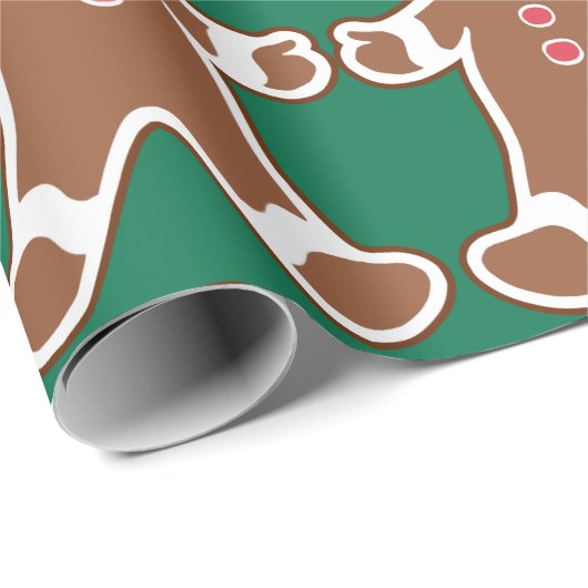 Gingerbread Boys Holiday Wapping Paper Cadeaupapier (Rol Hoek)