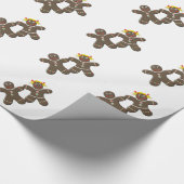 Gingerbread bruid en bruidegom Kerstmis bruiloft Cadeaupapier (Hoek)