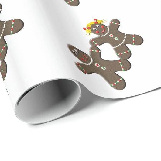 Gingerbread bruid en bruidegom Kerstmis bruiloft Cadeaupapier (Rol Hoek)