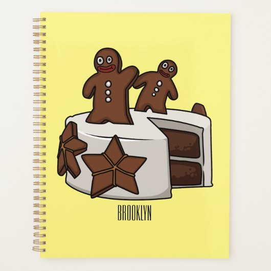 Gingerbread cake cartoon illustratie planner (Voorkant)