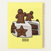 Gingerbread cake cartoon illustratie planner (Achterkant)