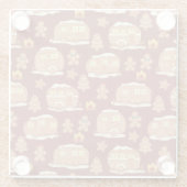 Gingerbread Camper Kerstmis Glazen Onderzetter (Achterkant)