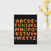 Gingerbread Candy Cane Alphabet Christmas Letters  Kaart (Gele Bloem)