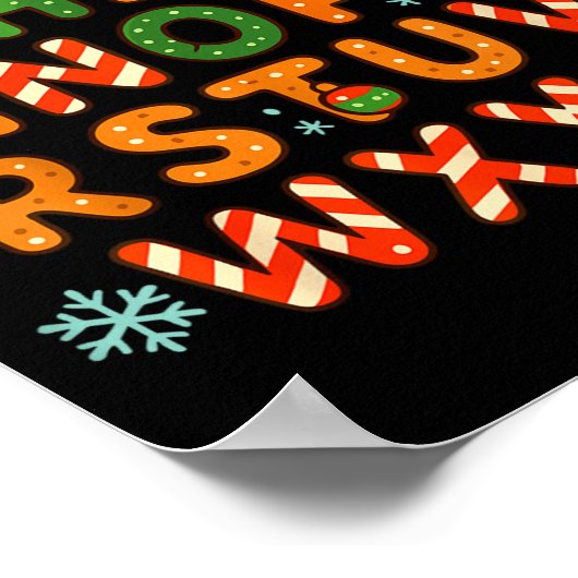 Gingerbread Candy Cane Alphabet Christmas Letters  Poster (Hoek)