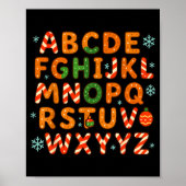 Gingerbread Candy Cane Alphabet Christmas Letters  Poster (Voorkant)