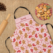 Gingerbread Candy Cane Kousen Roze Kerst Schort