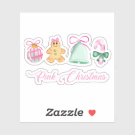 Gingerbread, Candy Cane & Pastel Ornaments Sticker