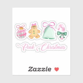 Gingerbread, Candy Cane & Pastel Ornaments Sticker