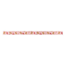 Gingerbread Candy Cane Stockings Pink Christmas Satijnen Lint