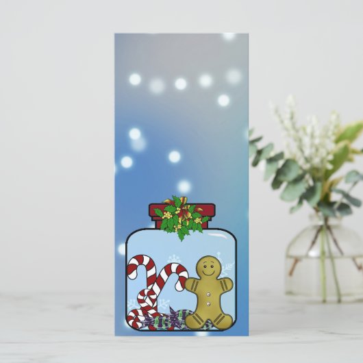 Gingerbread & Candy Jar Christmas Kaart (Staand voorkant)