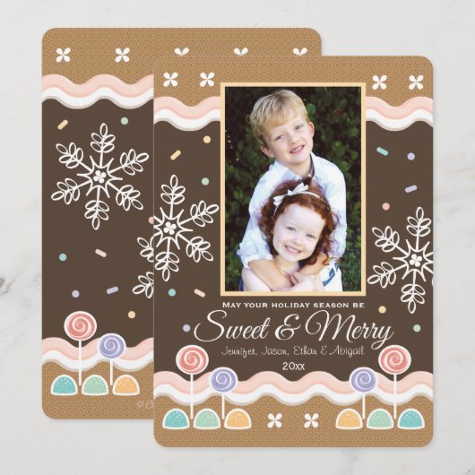 GINGERBREAD CANDYLAND HOLIDAIRE FOTOKAART FEESTDAGENKAART (Voorkant / Achterkant)