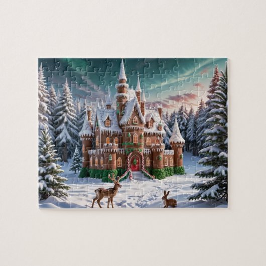 Gingerbread Castle uit het kerstbos Legpuzzel (Horizontaal)