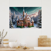Gingerbread Castle uit het kerstbos Poster (Keuken)