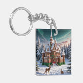 Gingerbread Castle uit het kerstbos Sleutelhanger (Voorkant Links)