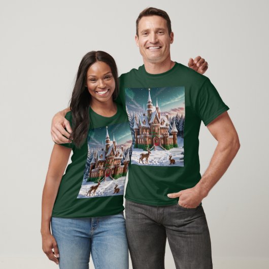 Gingerbread Castle uit het kerstbos T-shirt (Unisex)