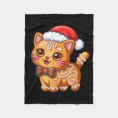 Gingerbread Cat Christmas Cat Lover Xmas  Fleece Deken (Voorkant)