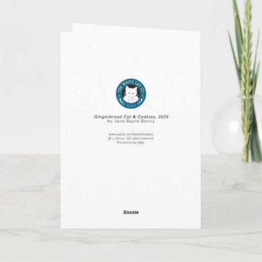 Gingerbread Cat  & Cookies, 2025 Kaart (Achterkant)