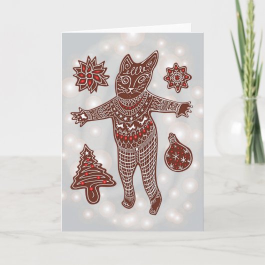 Gingerbread Cat  & Cookies, 2025 Kaart (Voorkant)