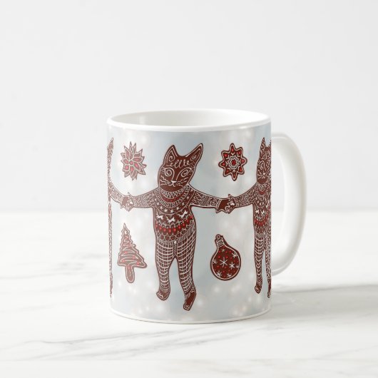 Gingerbread Cat &  Cookies, Christmas 2025 Mug Koffiemok (Voorkant rechts)