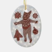 Gingerbread Cat & Cookies Christmas Tree Ornament (Achterkant)