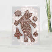 Gingerbread Cat & Kerstkoekjes Kaart (Voorkant)