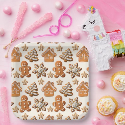 Gingerbread Cheer Papieren Bordje (Feest)