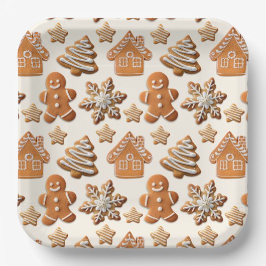 Gingerbread Cheer Papieren Bordje (Voorkant)