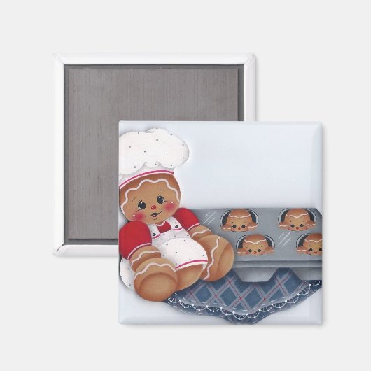 Gingerbread Chef en Baby Ginger Muffins Magnet (Voorkant / Achterkant)