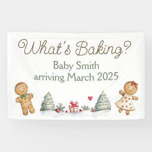 Gingerbread Christmas baby shower banner