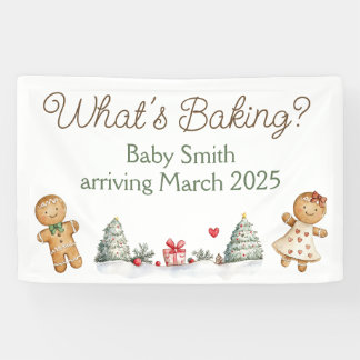 Gingerbread Christmas baby shower banner