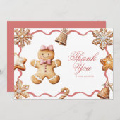 Gingerbread | Christmas Baby Shower  Bedankkaart (Voorkant / Achterkant)
