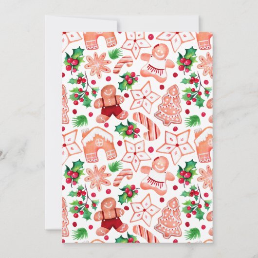 Gingerbread Christmas Baby shower Dank u kaart (Achterkant)