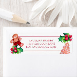 Gingerbread Christmas Baby shower Retouradres Etiket