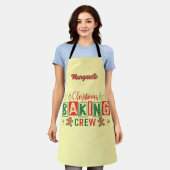 Gingerbread Christmas Baking Crew gepersonaliseerd Schort (Gedragen)